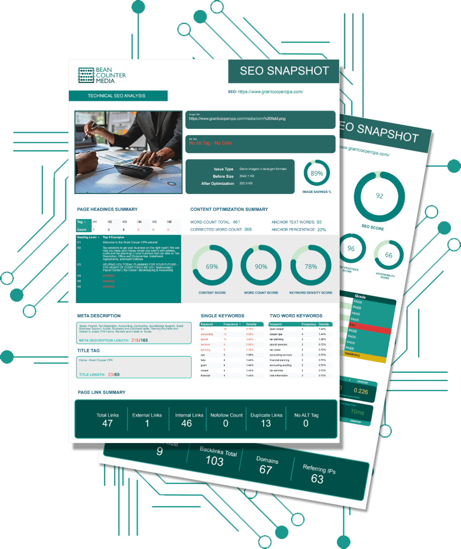 FREE Accounting Website SEO Report